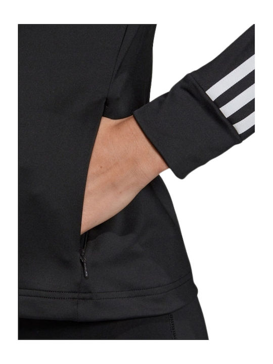 Long Women's Cardigan with Zipper Black