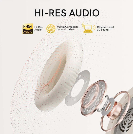 QCY H3 Wireless / Wired Over Ear Headphones with 70 hours of Operation White