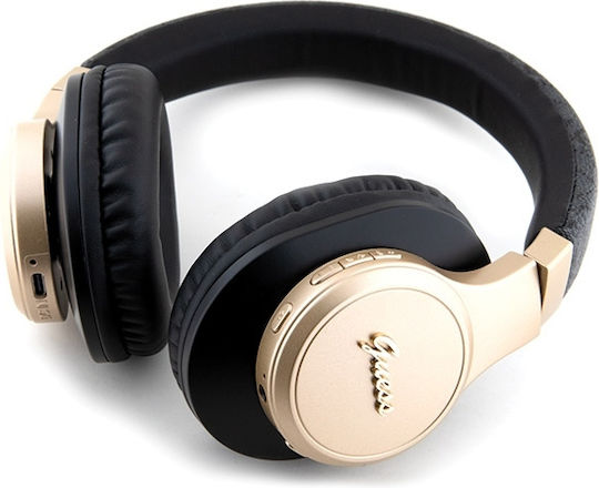 Guess 4G Script Metal Logo Fără fir / Cu fir Over Ear Căști și Încărcare Rapidă Negre