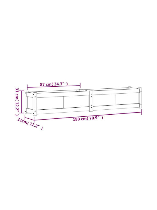 vidaXL Planter Box Lemn Maro 180x31x31cm.