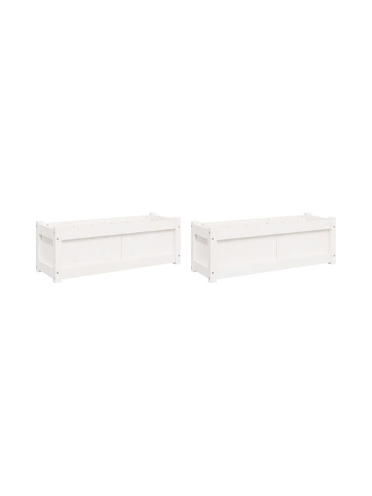 vidaXL Planter Box Set 2pcs White 837452