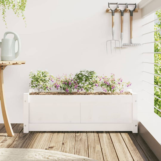 vidaXL Planter Box Wooden White 90x31x31cm.