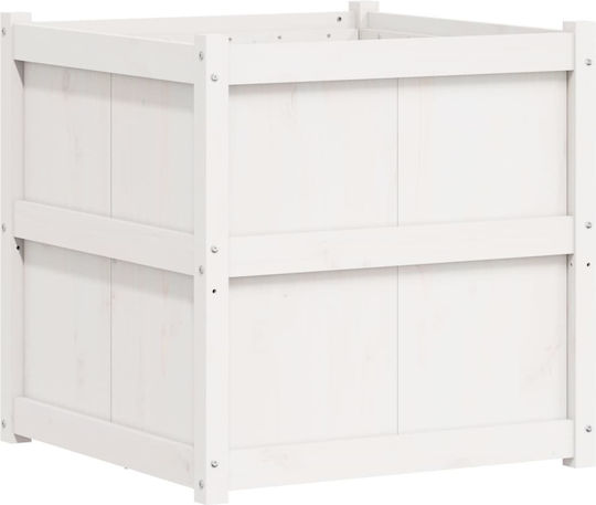 vidaXL Planter Box Lemn Alb 70x70x70cm.