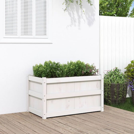 vidaXL Planter Box Wooden White 90x50x50cm.