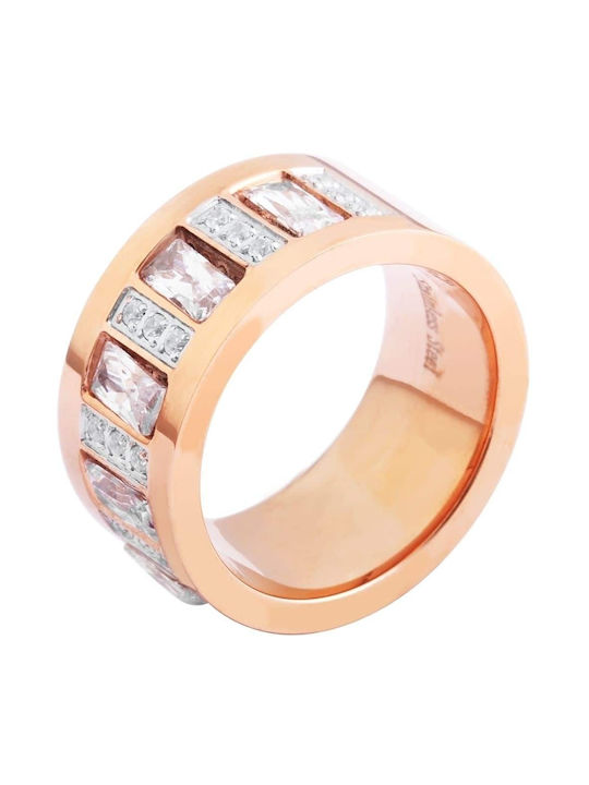 Akzent Women's Gold Plated Steel Ring