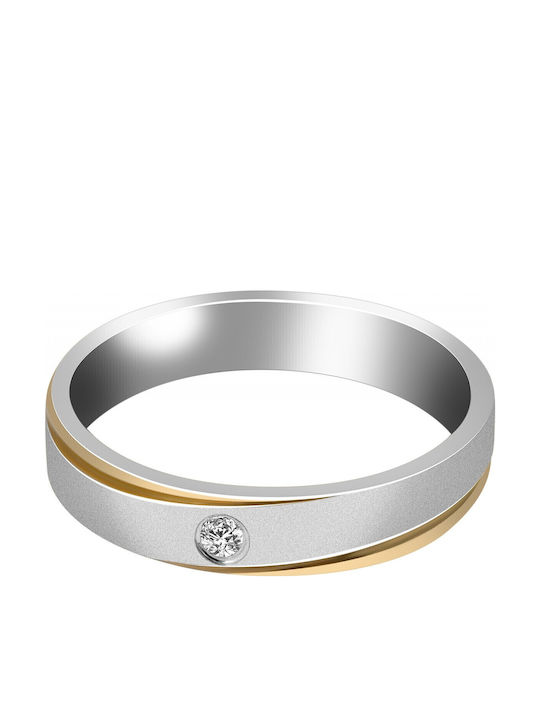 Akzent Ring Small Wedding Band made of Steel Gold Plated