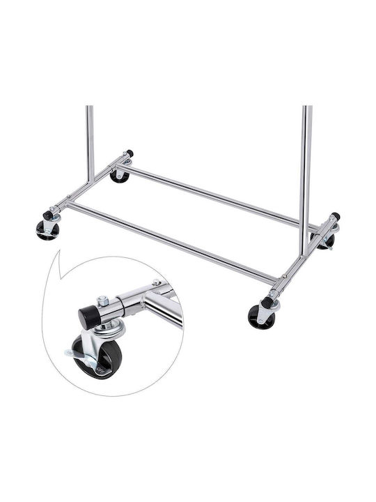 Songmics Wheeled Floor Garment Rack made of Metal Gray 92x45.4x160cm