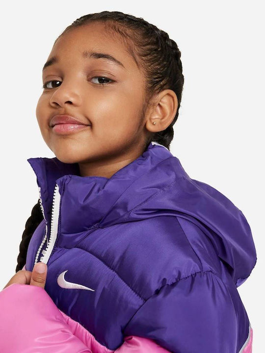 Kinder Sportjacke Kurz mit Kapuze Rosa
