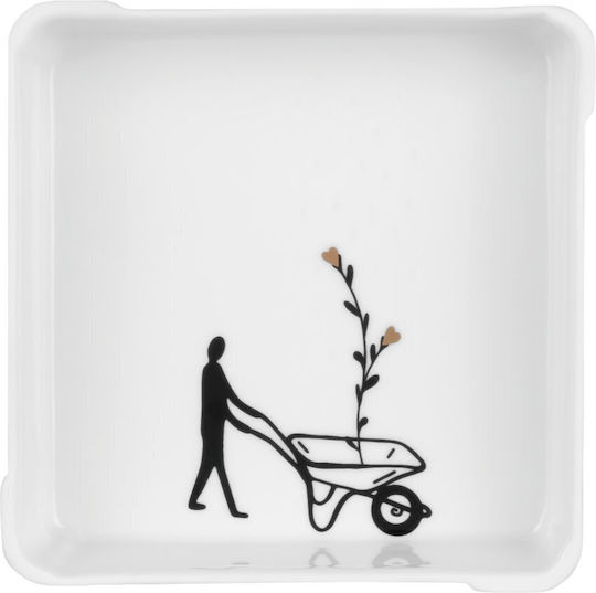 Raeder Porcelain Decorative Platter White 12x12x3cm