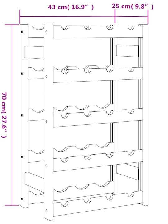 vidaXL С крака Κάβα Ποτών Дърво Черен 43x25x70εκ.