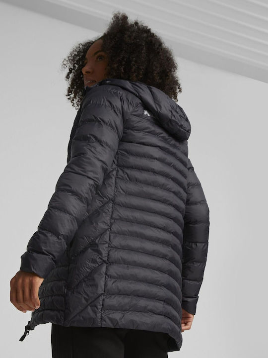 Puma Lang Damen Puffer Jacke für Winter Schwarz