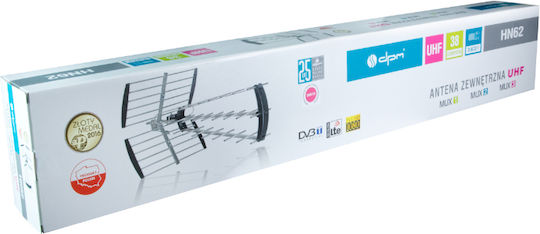 DPM DPHN62 Draußen Fernsehantenne (Benötigt keine Stromversorgung) Rot