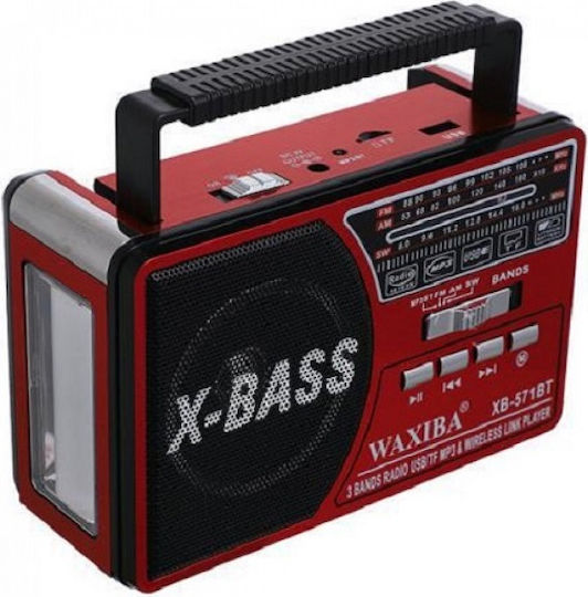 Waxiba XB-763 Tabletop Radio Rechargeable with USB Red