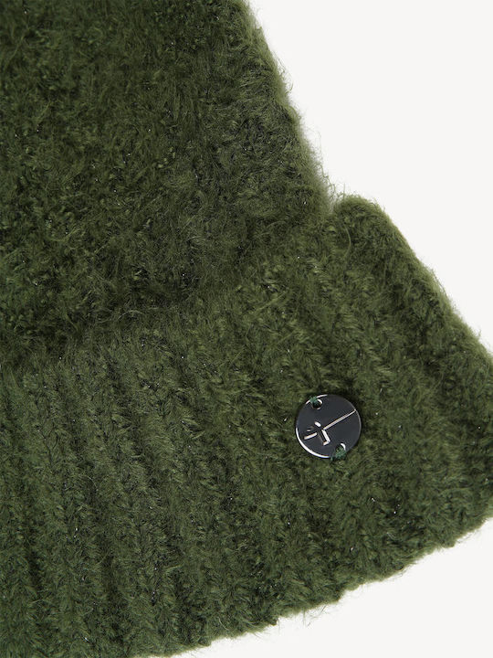 Pom Pom Beanie Frauen Beanie Gestrickt in Grün Farbe