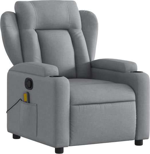 Relax Armchair Massage with Footstool Light Grey 77x94.5x100cm