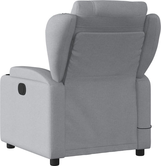Relax Armchair Massage with Footstool Light Grey 77x94.5x100cm