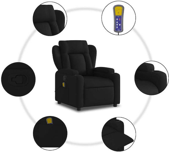Relaxsessel Friseurwaschbecken mit Fußhocker Black 77x94.5x100cm