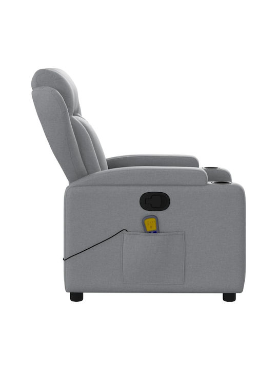 Πολυθρόνα Relax Massage με Υποπόδιο Ανοιχτό Γκρι 77x94.5x100cm