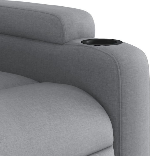 Relax Armchair Massage with Footstool Light Grey 77x94.5x100cm
