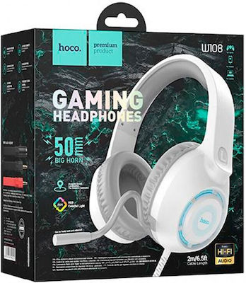 Hoco W108 Über Ohr Gaming-Headset mit Verbindung 3,5mm / USB Weiß