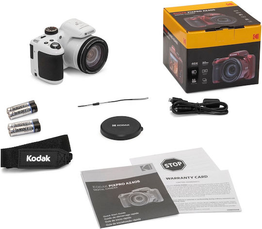 Kodak PIXPRO AZ405 Компактен Фотоапарат 20МР Оптично Увеличение 40x Бял