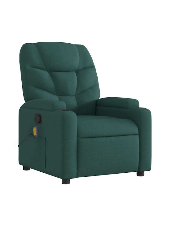 Relax Armchair Massage with Footstool Dark Green 74x89x100cm