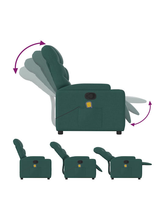 Relax Armchair Massage with Footstool Dark Green 74x89x100cm