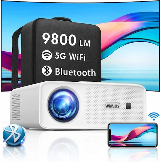 Wimius W7 Projector DLP Full HD Λάμπας LED με Wi-Fi και Ενσωματωμένα Ηχεία