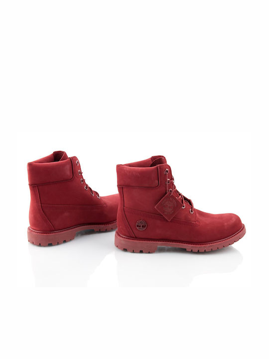 Timberland Premium 6in Wp Kids Leather Boots Burgundy