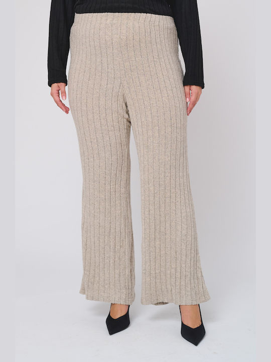 Women's Fabric Trousers Beige