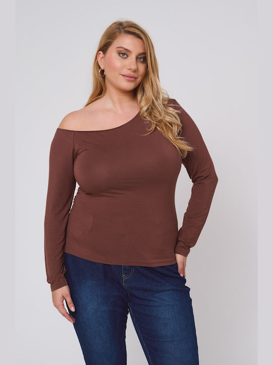 Women's Blouse Long Sleeve Brown