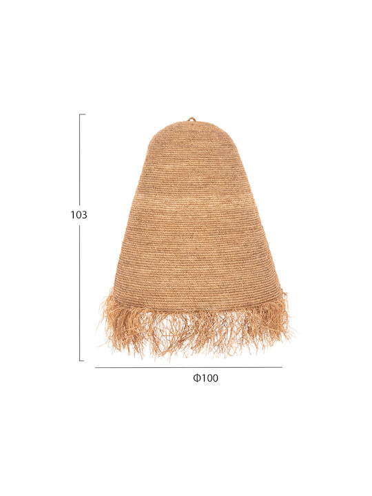 HomeMarkt Hanging Ceiling Light Brown Boho Bell with E27 Socket 100x100x100cm