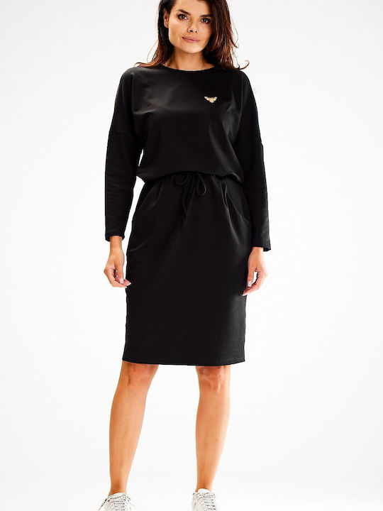 Awama Midi Rochie Negru