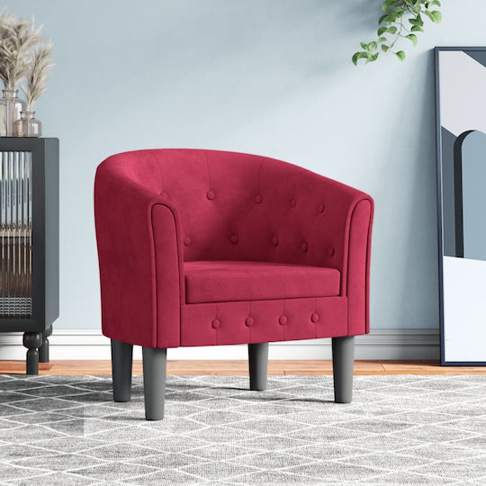 Sessel Samt Bordeaux 70x56x68cm