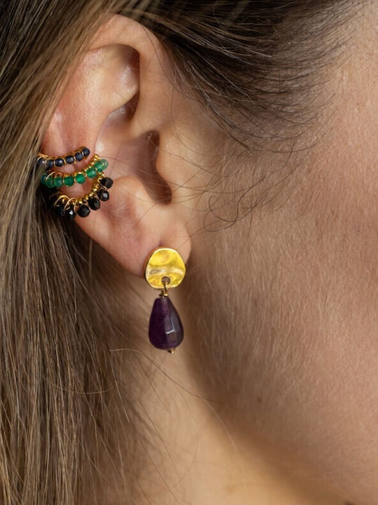 LifeLikes Single Earring Cuff Gold Plated with Stones LifeLikes Single Earring Cuff Gold Plated with Stones