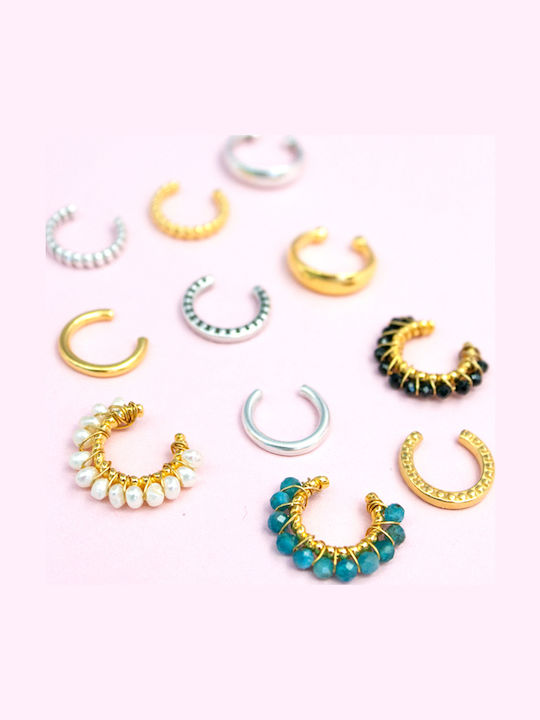 LifeLikes Dots Μονό Σκουλαρίκι Cuff Επιχρυσωμένο