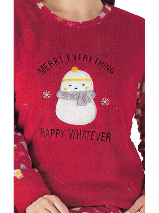 SNC Homewear Wintersatz Schlafanzug & Pyjamas für Damen Rot