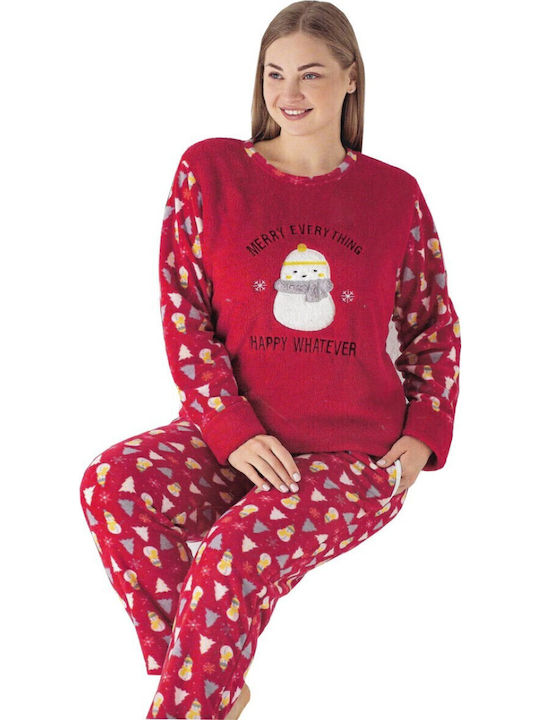 SNC Homewear Winter Women's Pyjama Set Red