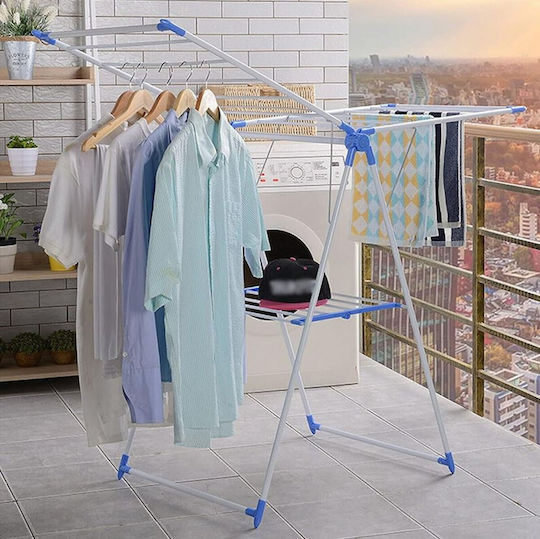 Plastic Folding Floor Clothes Drying Rack