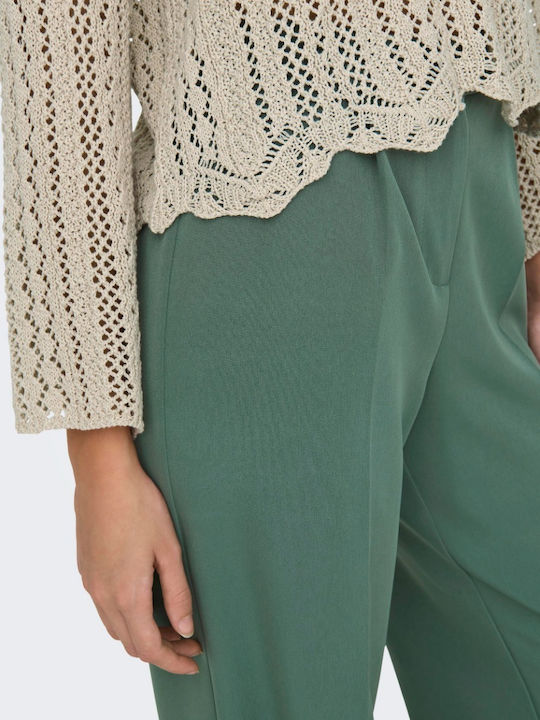Wide Damen Hoch tailliert Stoff Hose Green