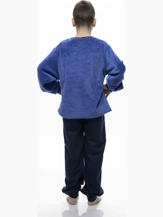 Galaxy Παιδική Πιτζάμα Χειμωνιάτικη Fleece Μπλε