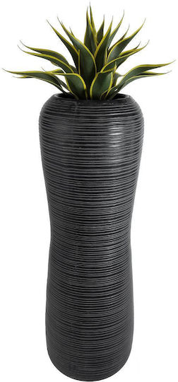 GloboStar Barrio Planter Polyester Black with Stand 40x40x122cm.