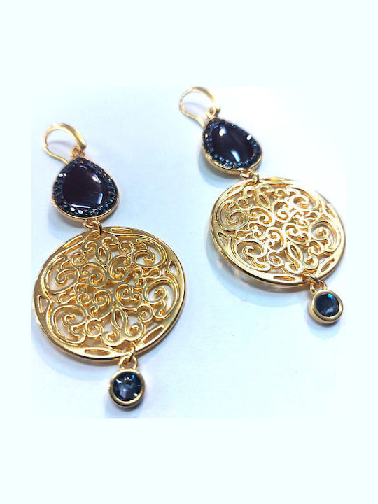 Angelo Barreta Earrings Gold Plated with Stones