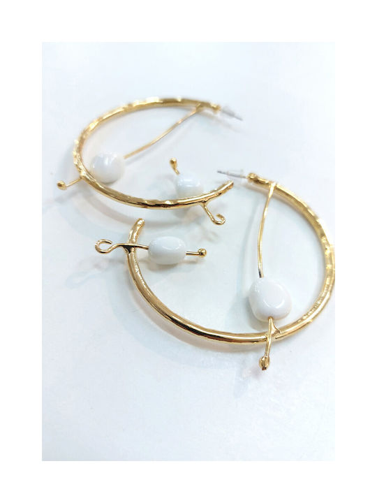 Olympia Earrings Hoops Gold Plated with Stones