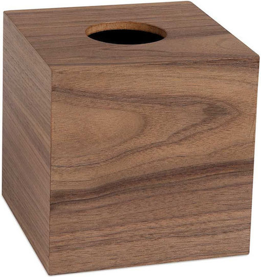 Andrea House Държач за кърпички Дървена Кафяв 13x13см BA73117