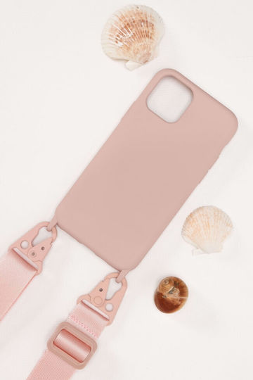 Luigi Strap Back Cover Silicone with Strap Pink (iPhone 11Pro (Apple))
