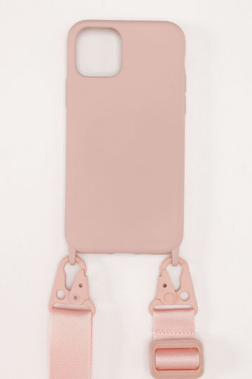 Luigi Strap Back Cover Σιλικόνης με Λουράκι Ροζ (iPhone 11Pro Max (Apple))