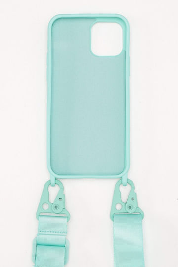 Luigi Strap Back Cover Silicone with Strap Turquoise (IPHONE 12, IPHONE 12PRO)