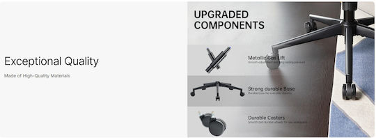 Eureka Ergonomic Офис стол с Бели Подлакътници