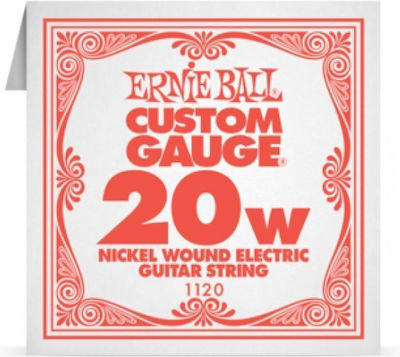 Ernie Ball Single Nickel Wound Strings 6pcs for Electric Guitar Custom Gauge .020"